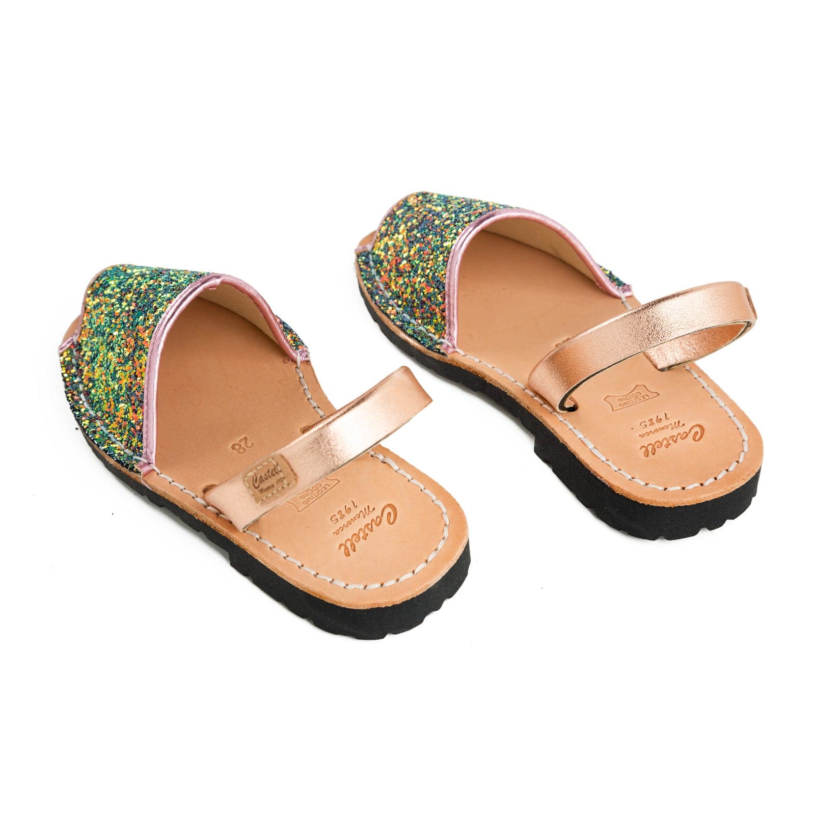 Glitter Leather Kids Sandals - Iker 1097R Stretch