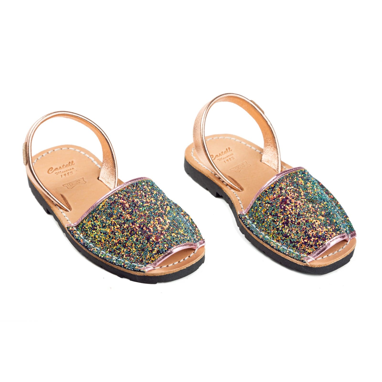 Glitter Leather Kids Sandals - Iker 1097R Stretch