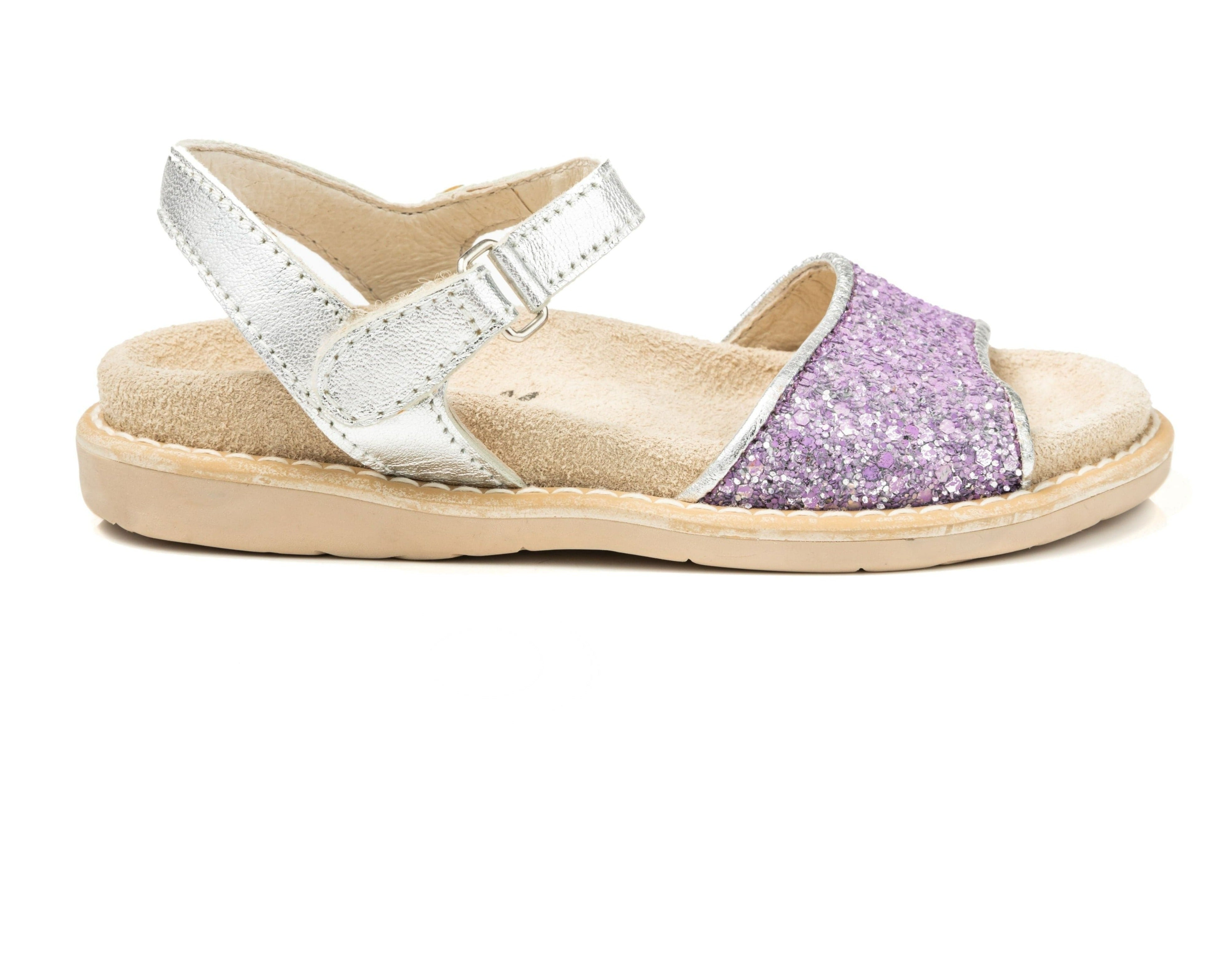 Glitter Leather Menorcan Sandal for Kids - Iker 1098R