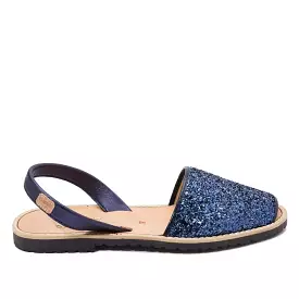 Glitter Leather Open Toe Kids' Menorcan Sandal - Iker 1097R