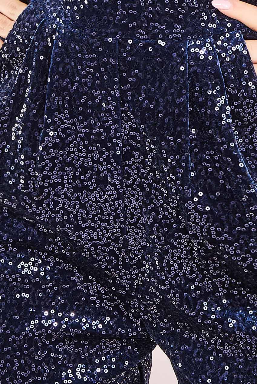 Goddiva sparkly sequin velvet corset jumpsuit