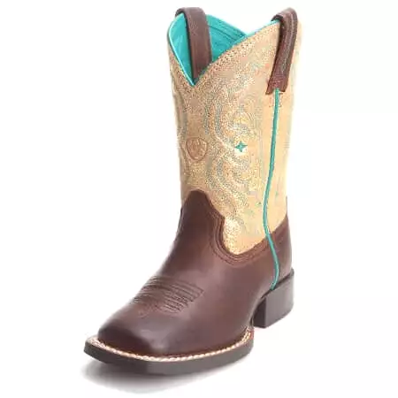 Gold Ariat Quickdraw Boots for Girls