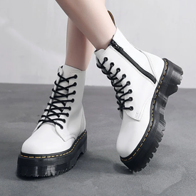 Google SEO optimized result: Black Side Zipper Platform Boots - AD11649