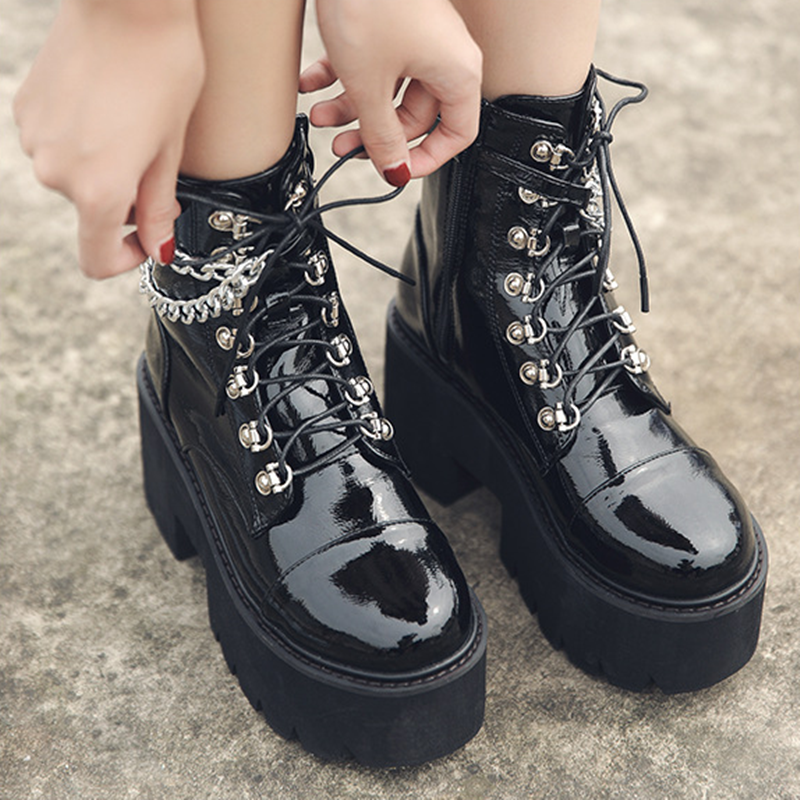 Gothic Punk Zipper Ankle Boots