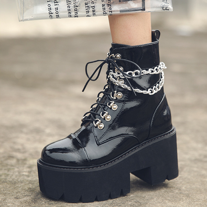 Gothic Punk Zipper Ankle Boots