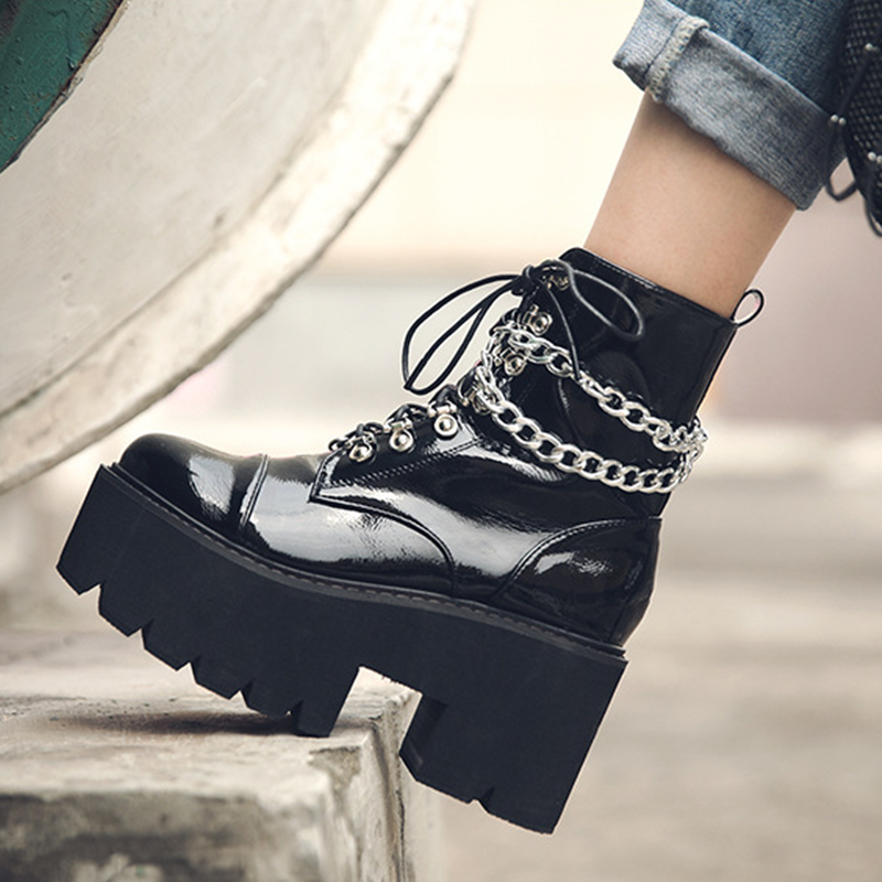 Gothic Punk Zipper Ankle Boots