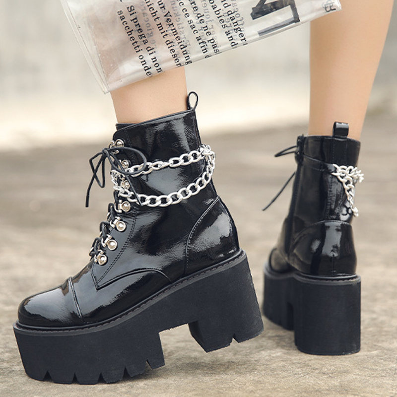 Gothic Punk Zipper Ankle Boots