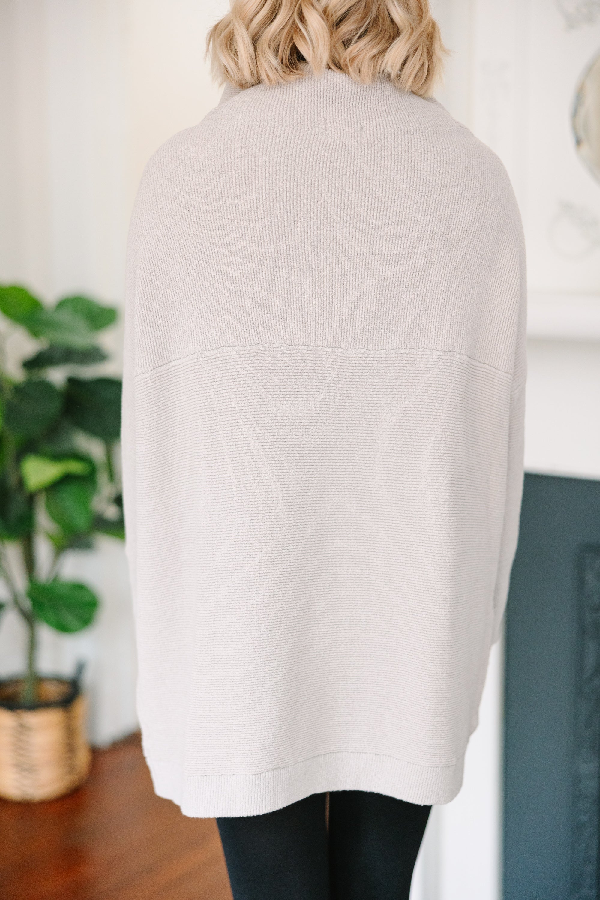 Gray Mock Neck Tunic