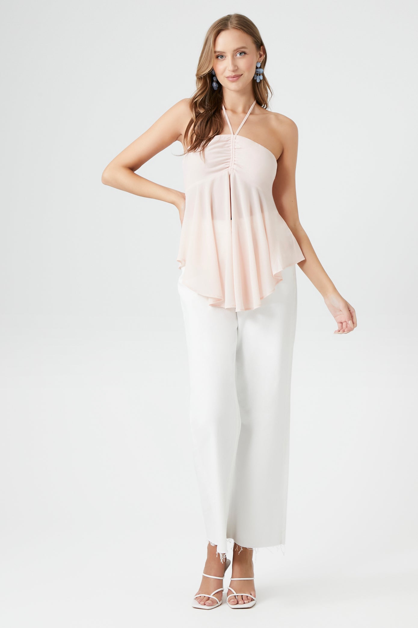 Halter Tunic with Split Hem made of Chiffon