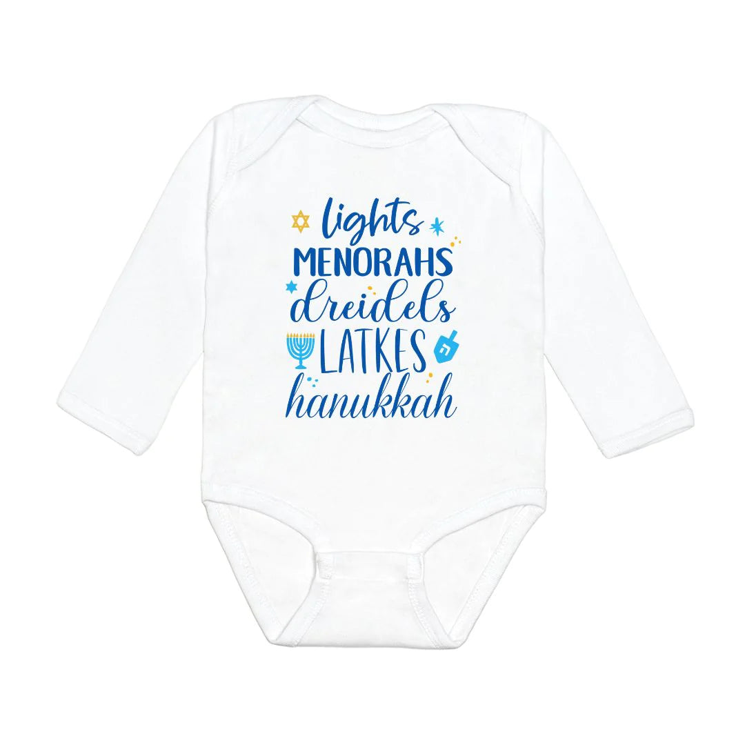 Hanukkah-themed Long Sleeve Bodysuit - Shop Now!