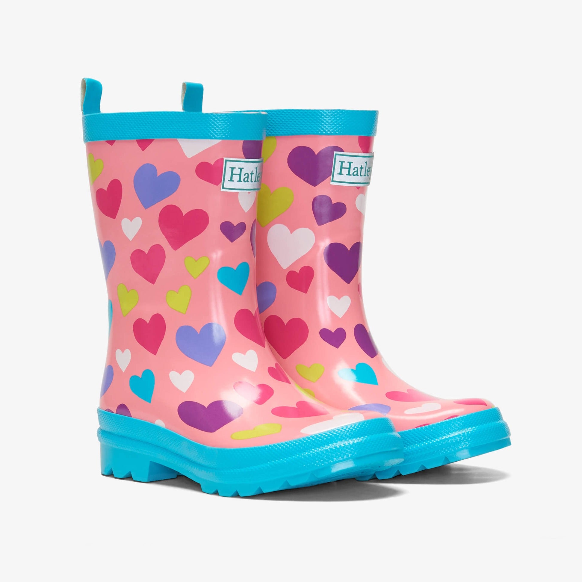 Hatley Colorful Heart Shiny Rain Boots