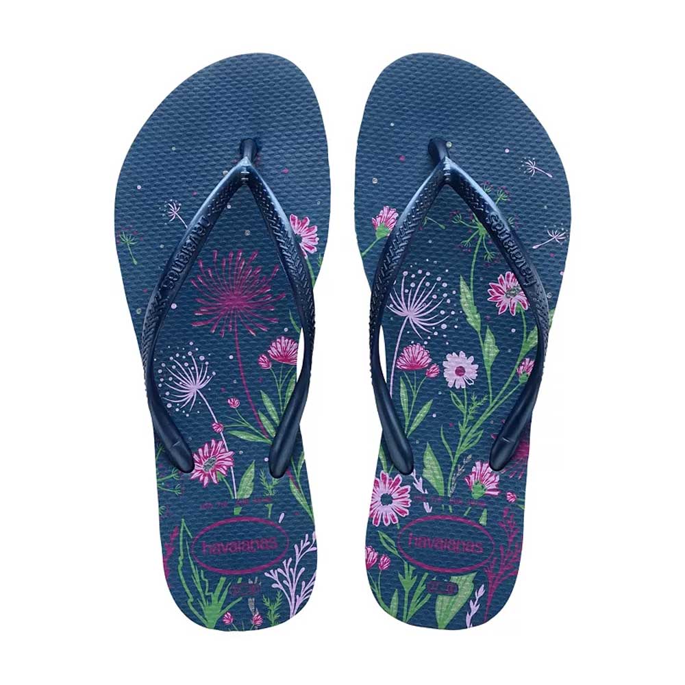 Havaianas Girls Slim Organic Blue Flip Flops