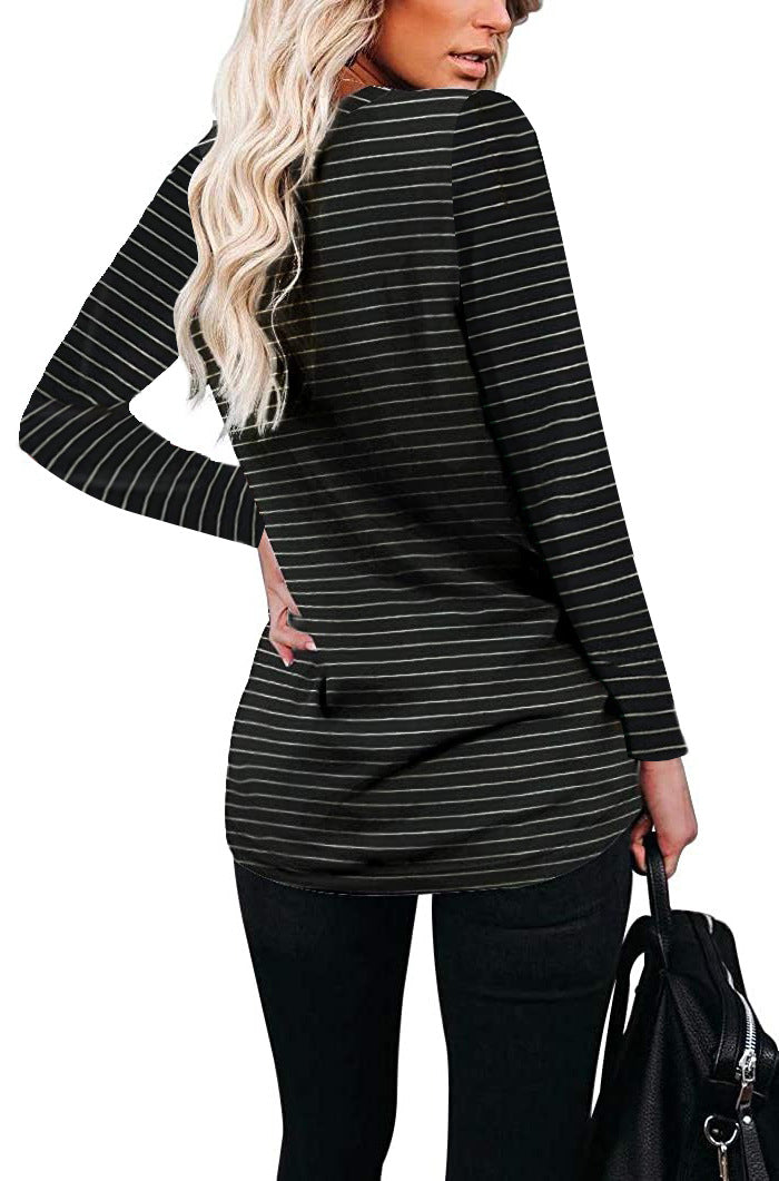 Heather Pocket Scoop Neck Long Sleeve Tunic Top