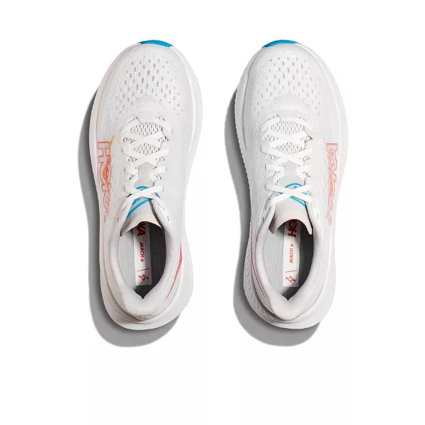 HOKA Mach 6 White - Women's Running Shoe - Medium Width