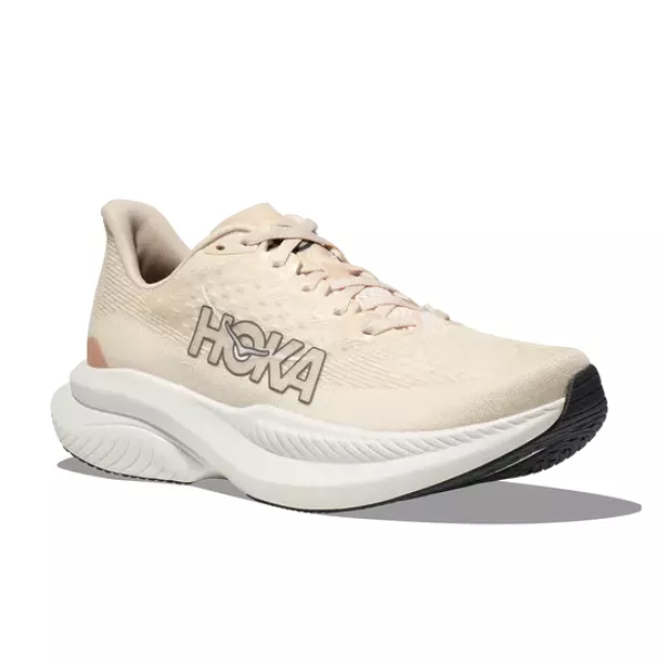 HOKA Women's Mach 6 Running Shoe in Vanilla - Medium Width