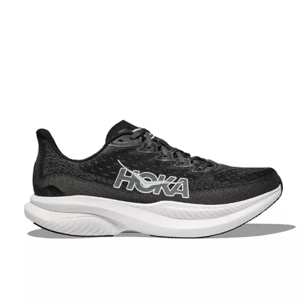 HOKA Women's Mach 6 Wide Width Black White