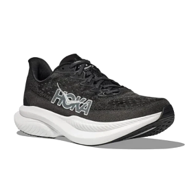 HOKA Women's Mach 6 Wide Width Black White