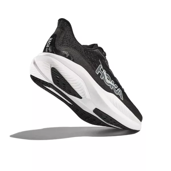 HOKA Women's Mach 6 Wide Width Black White