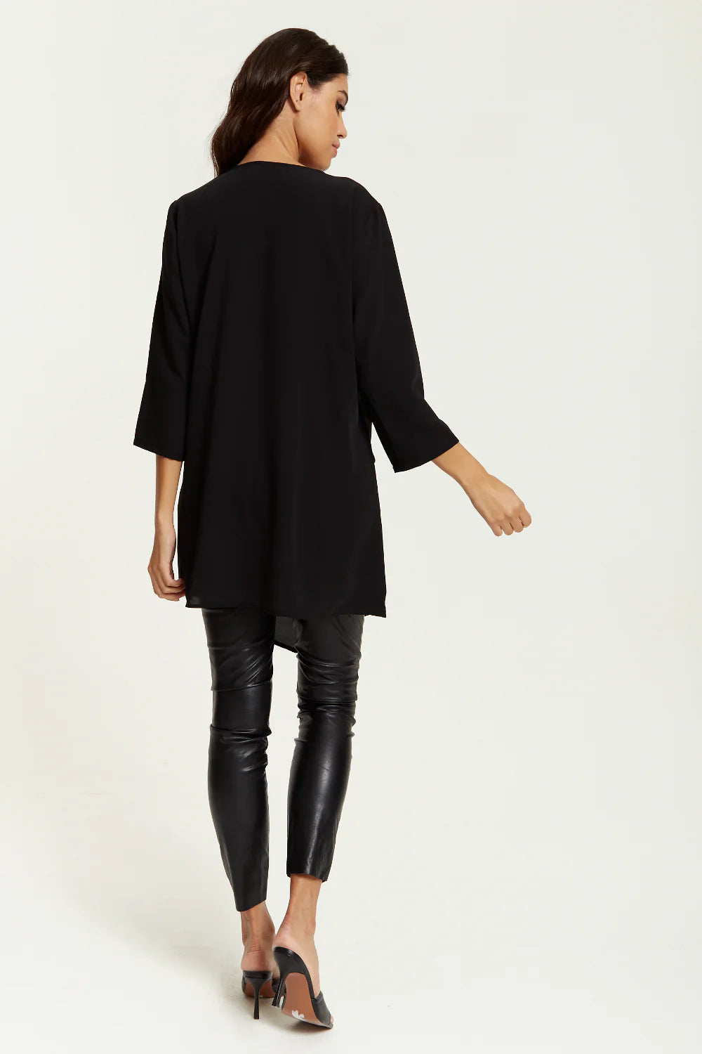 Hoxton Gal 3/4 Sleeves V Neck Oversized Tunic Layered - Shop Now!