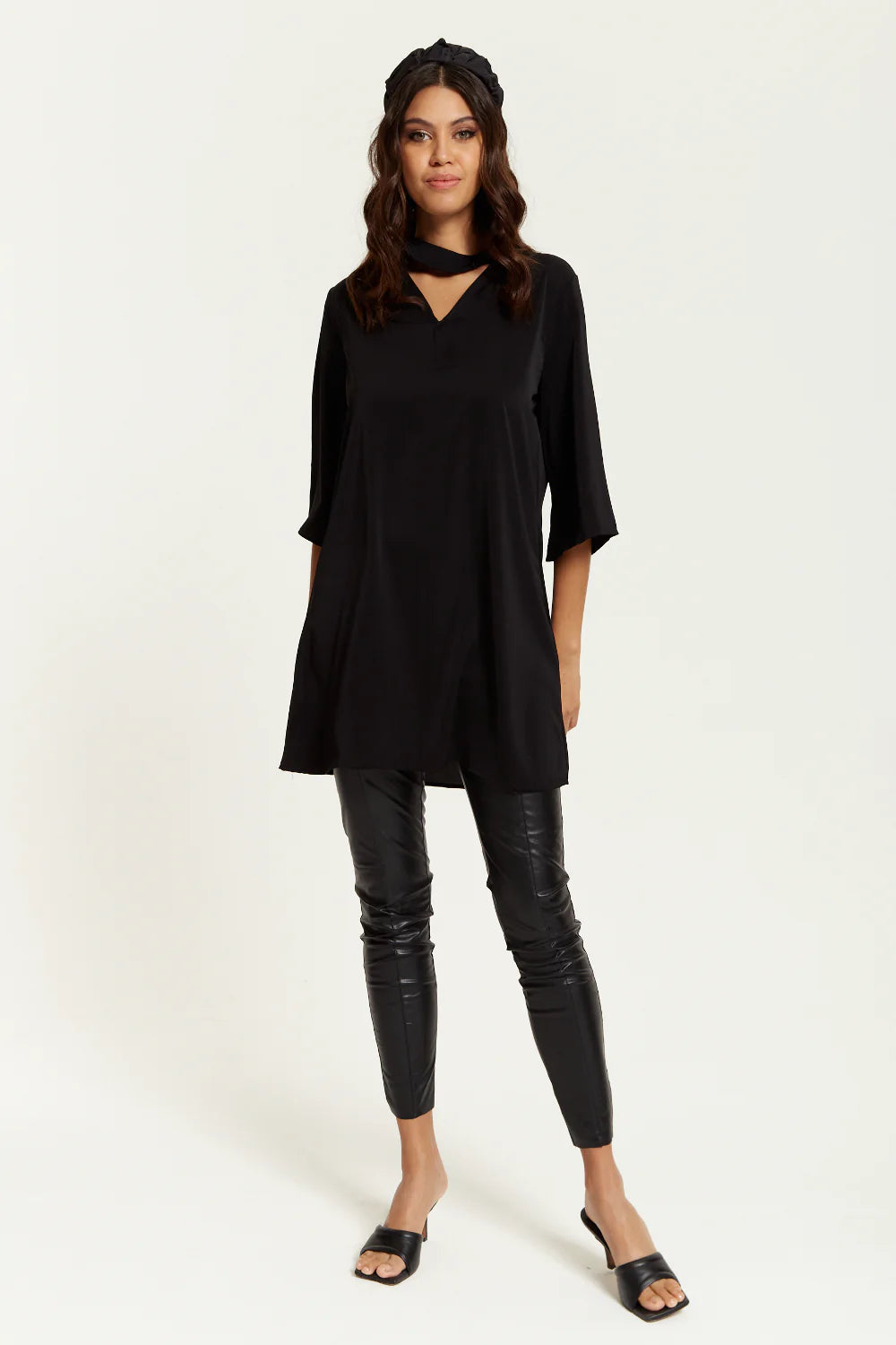 Hoxton Gal Detailed Neckline Tunic - Oversized and Trendy