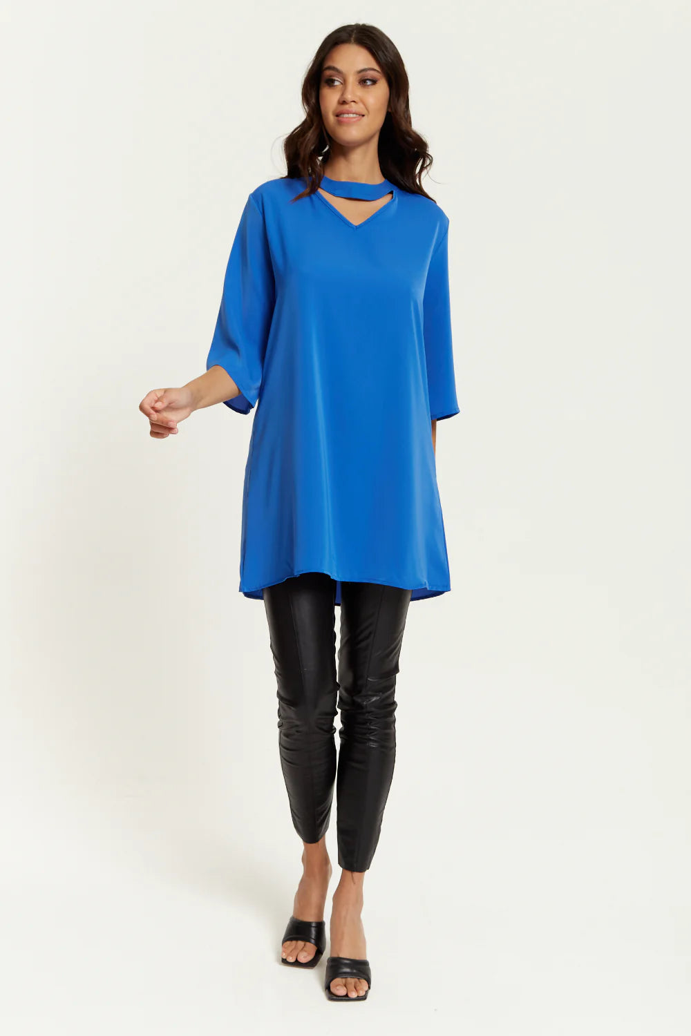 Hoxton Gal Detailed Neckline Tunic - Oversized and Trendy