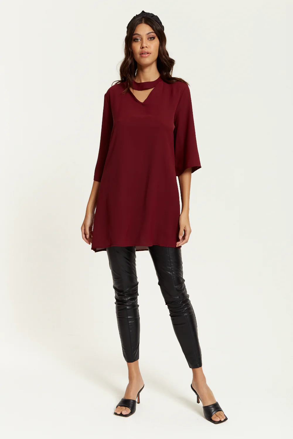 Hoxton Gal Detailed Neckline Tunic - Oversized and Trendy