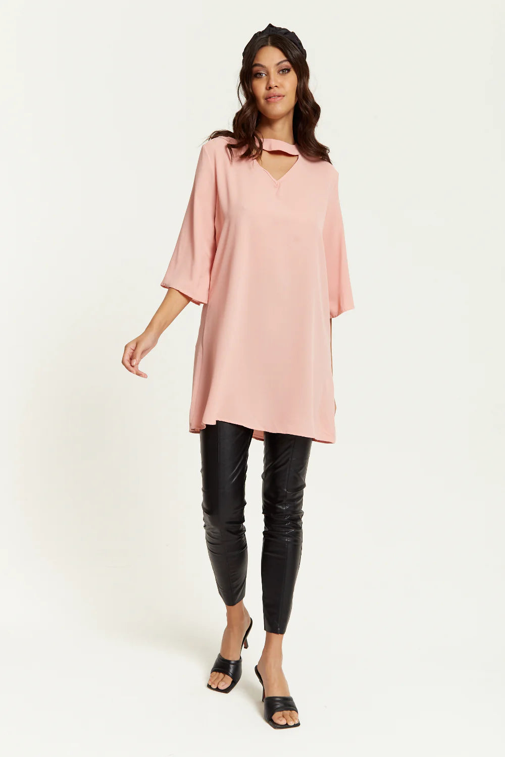 Hoxton Gal Detailed Neckline Tunic - Oversized and Trendy