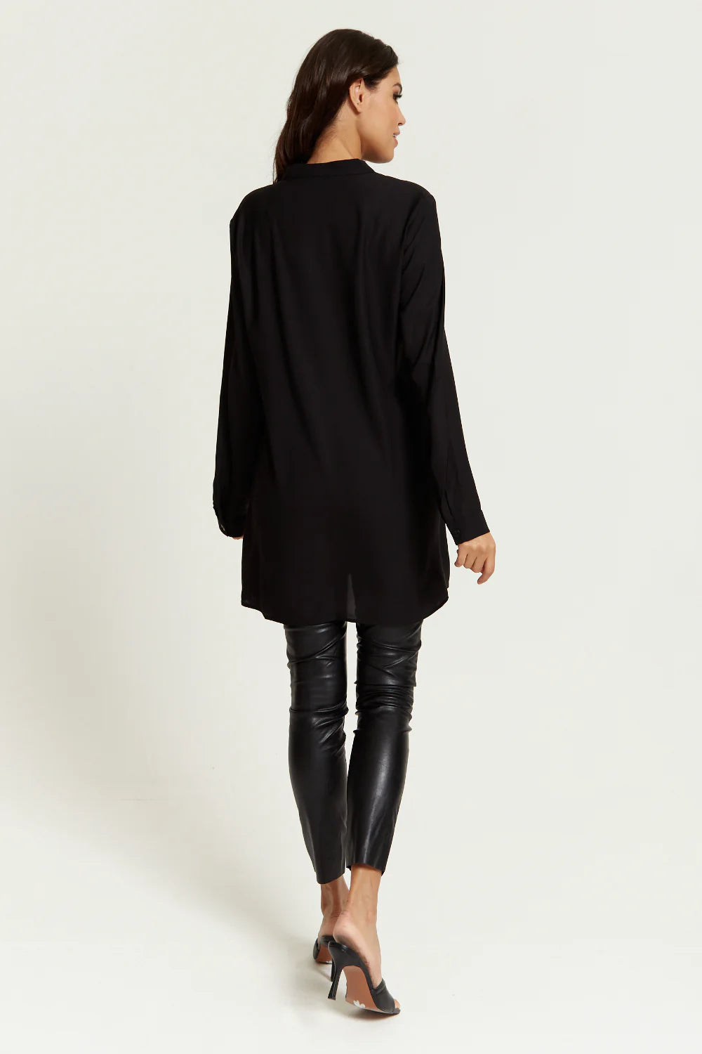 Hoxton Gal Long Sleeve Tunic with Button Detailing