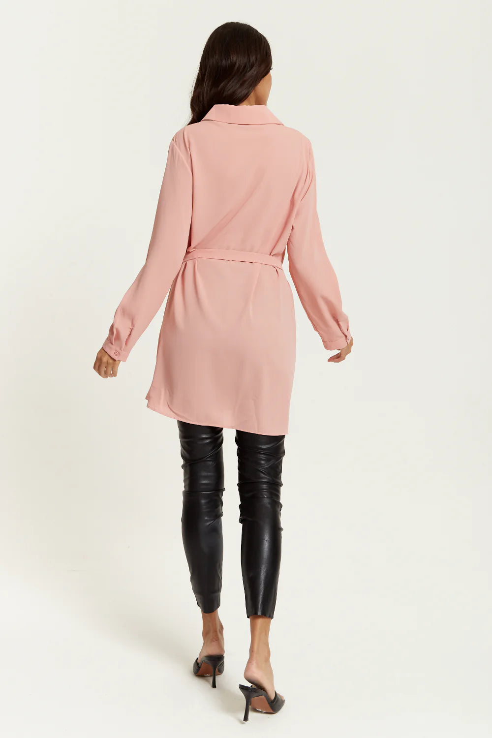 Hoxton Gal Pink Oversized Shirt Tunic - Long Sleeves.