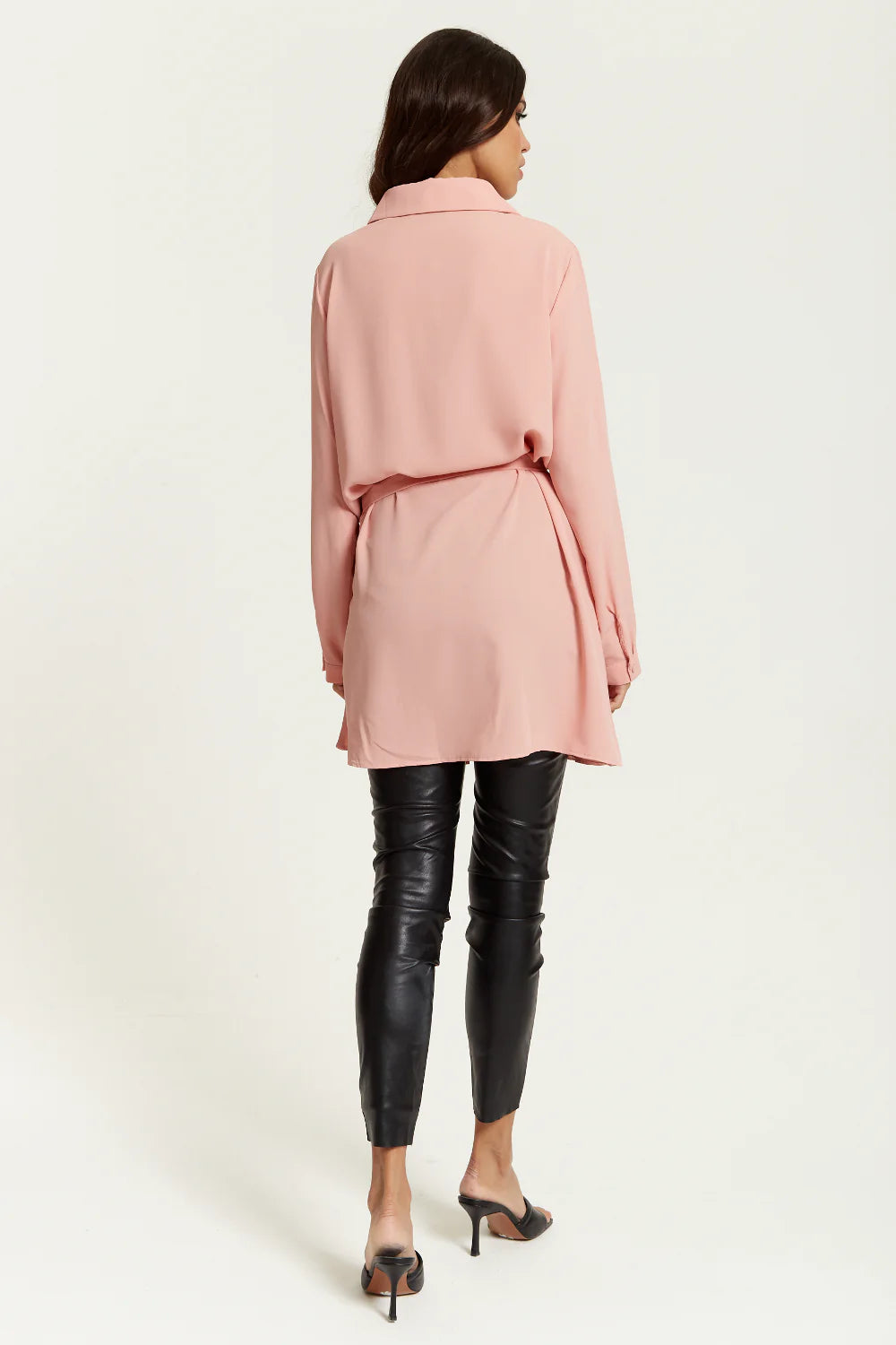 Hoxton Gal Pink Oversized Shirt Tunic - Long Sleeves.