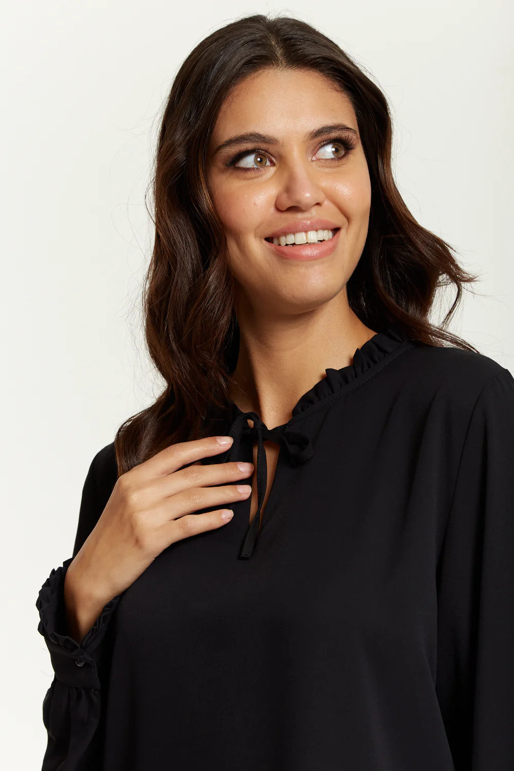 Hoxton Gal Ruffle Neck Oversized Tunic