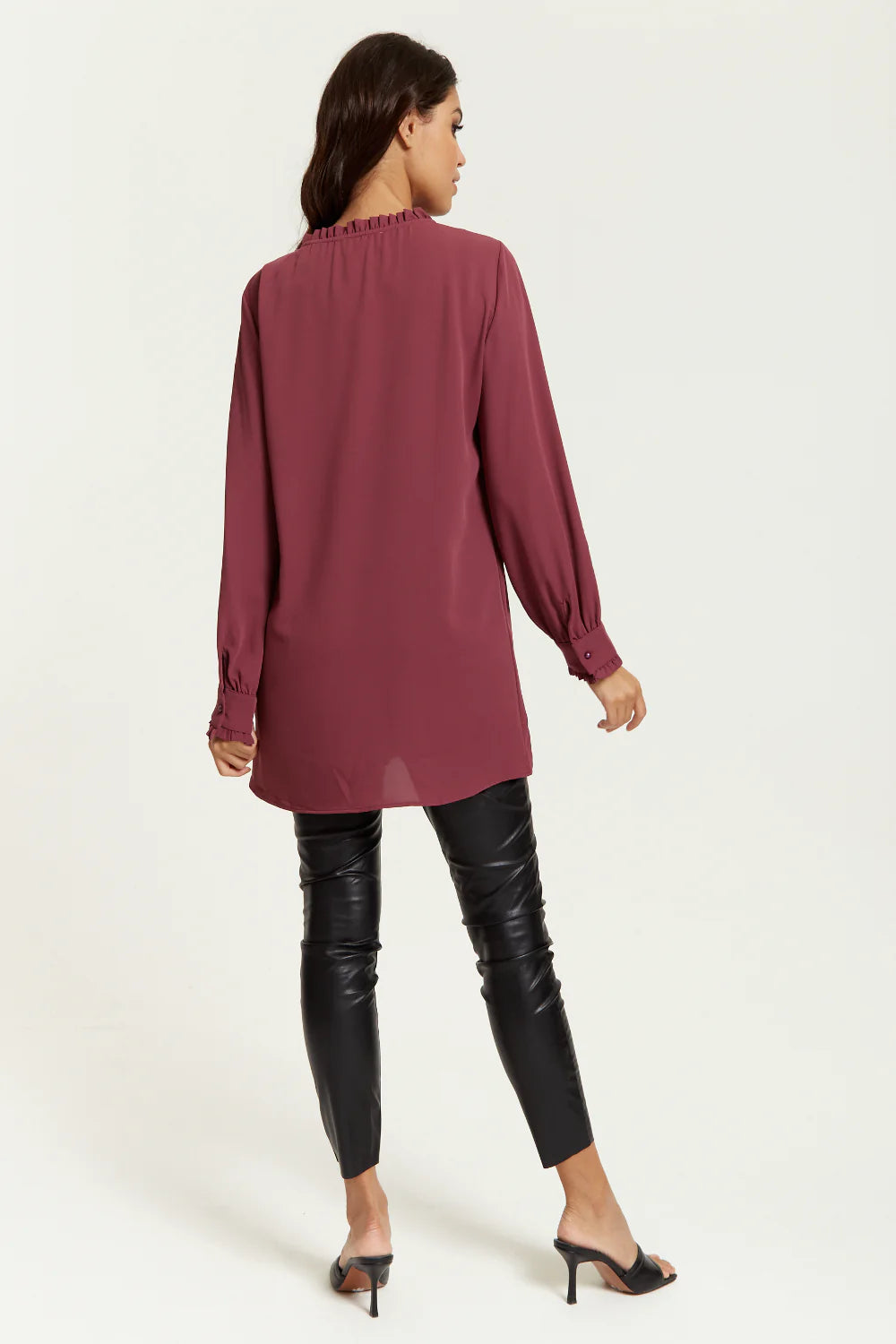 Hoxton Gal Ruffle Neck Oversized Tunic