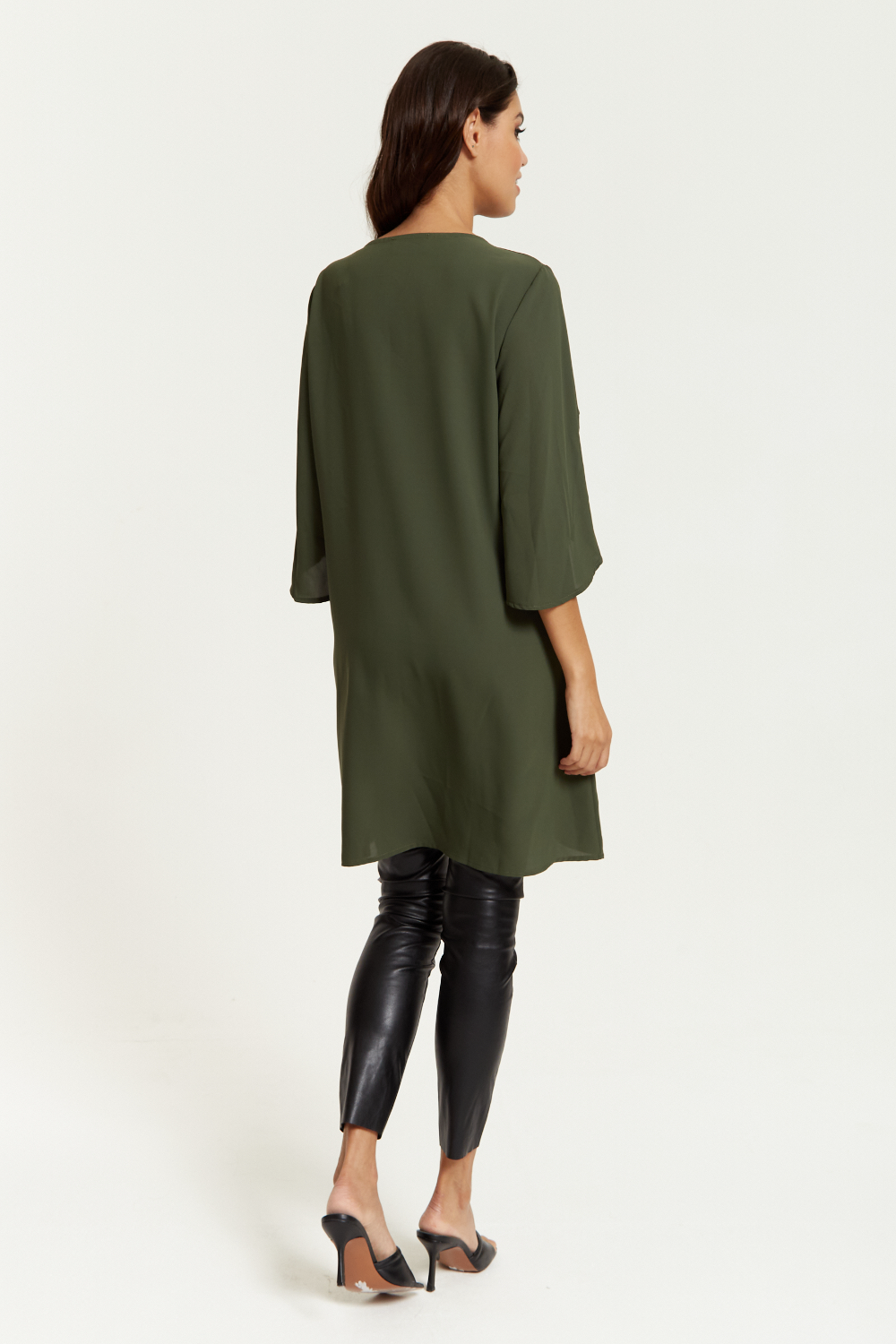 Hoxton Gal Satin Tunic - Oversized V Neck Detail