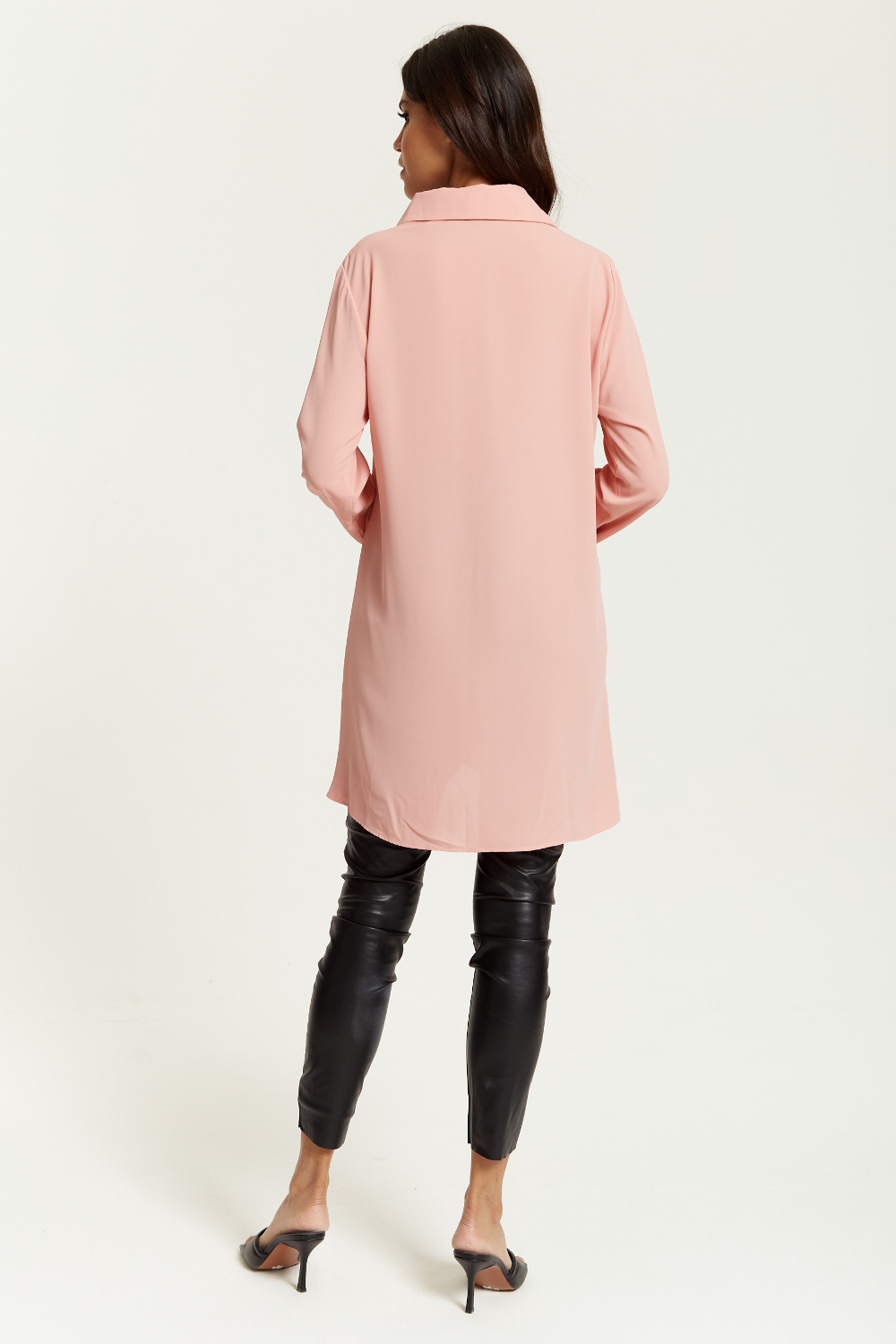 Hoxton Gal Tie-Detailed Oversized Shirt Tunic