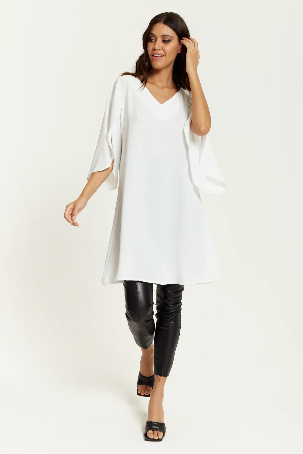 Hoxton Gal V Neck Tunic With Split Sleeves