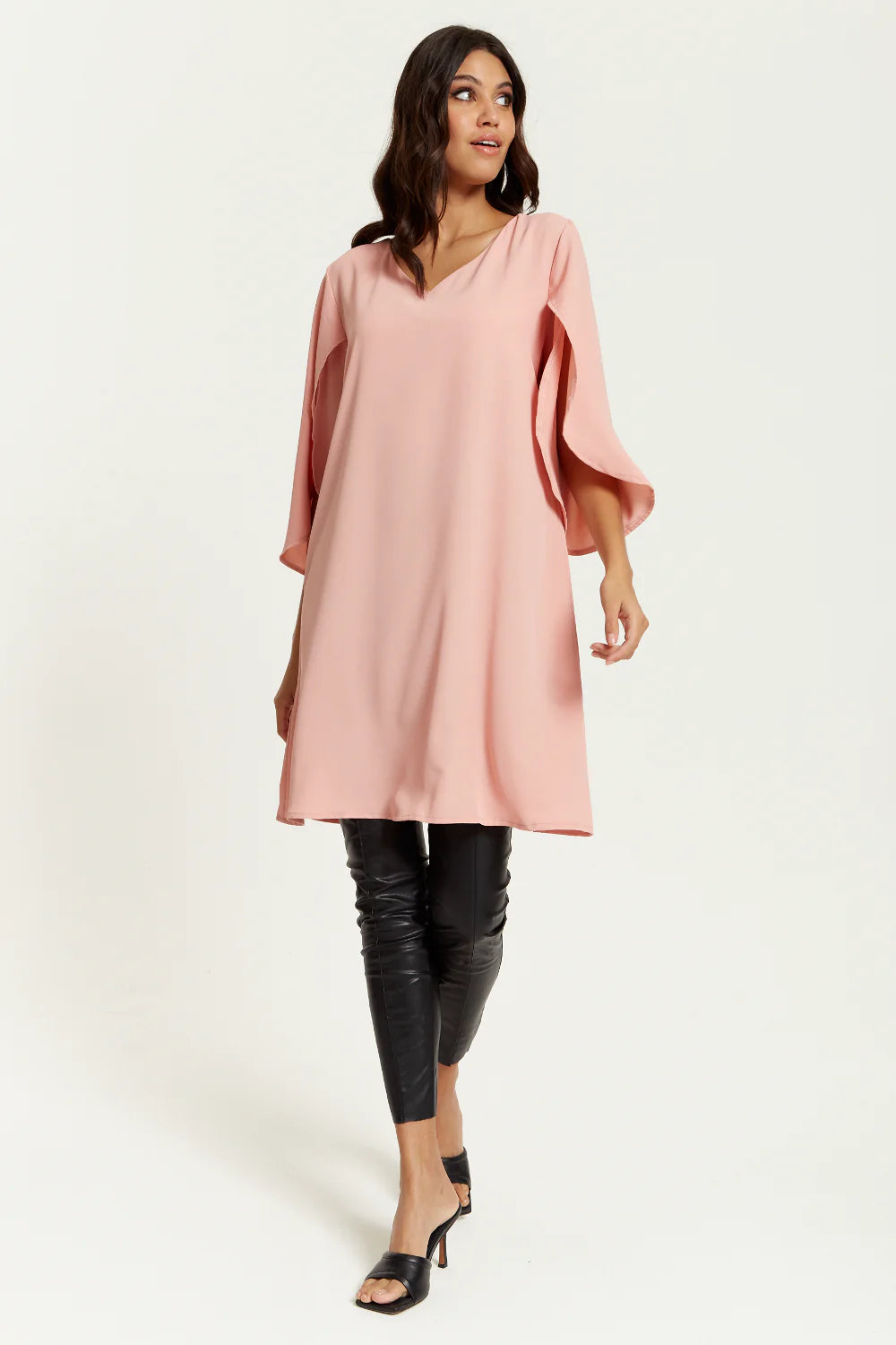 Hoxton Gal V Neck Tunic With Split Sleeves