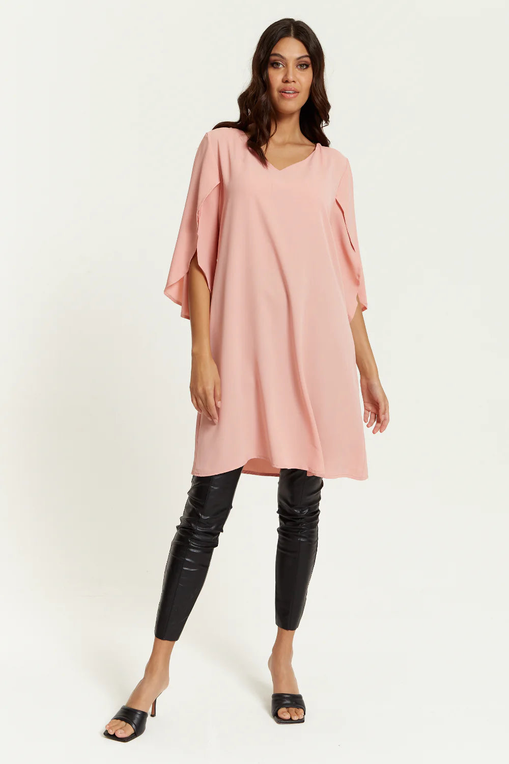 Hoxton Gal V Neck Tunic With Split Sleeves