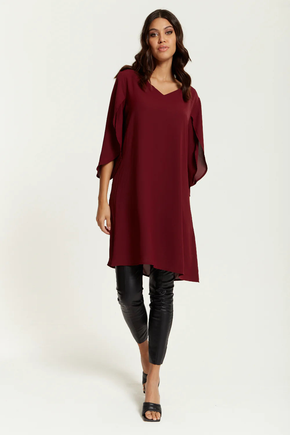 Hoxton Gal V Neck Tunic With Split Sleeves