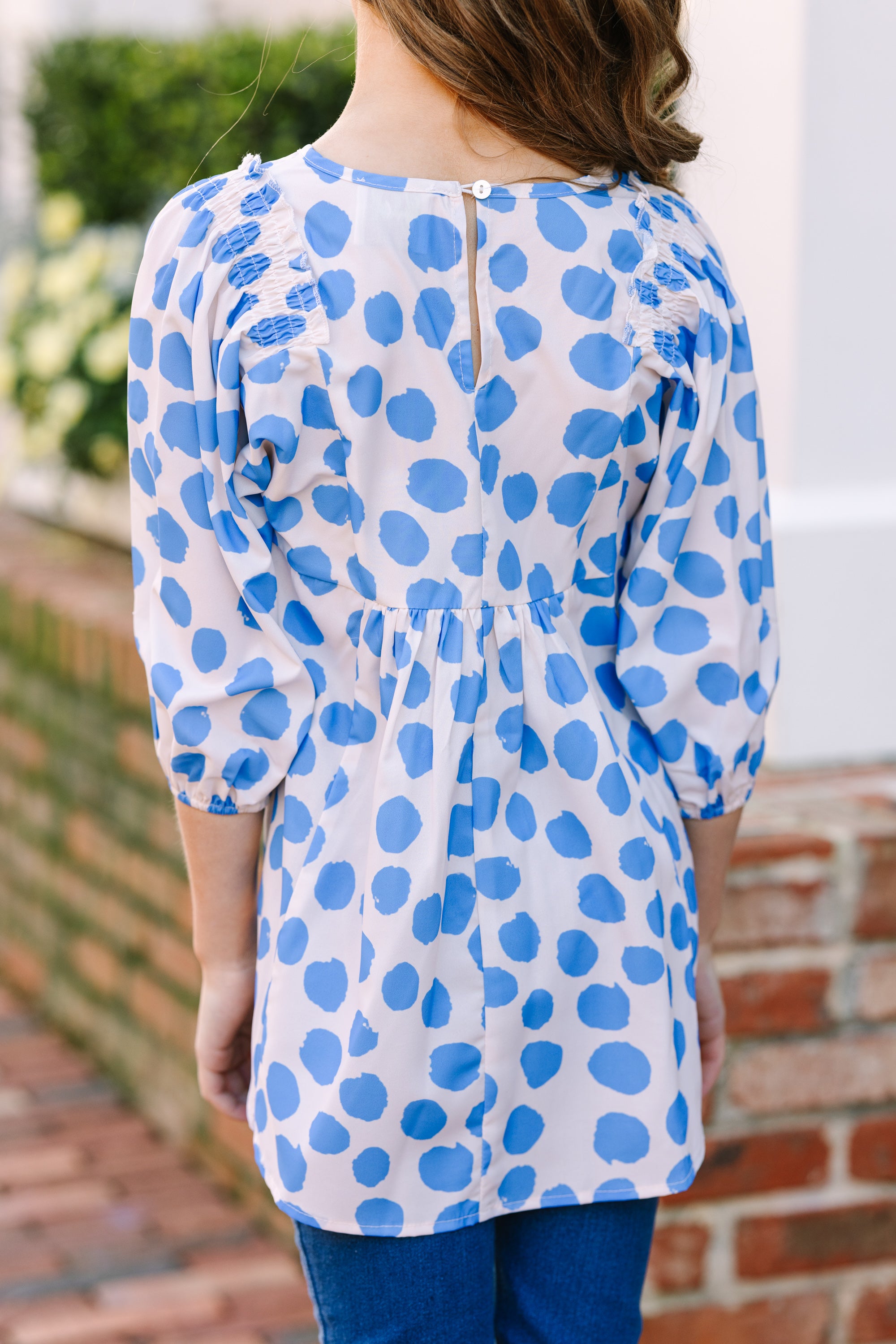 Ignite the Wild Side: Light Blue Polka Dot Tunic for Girls