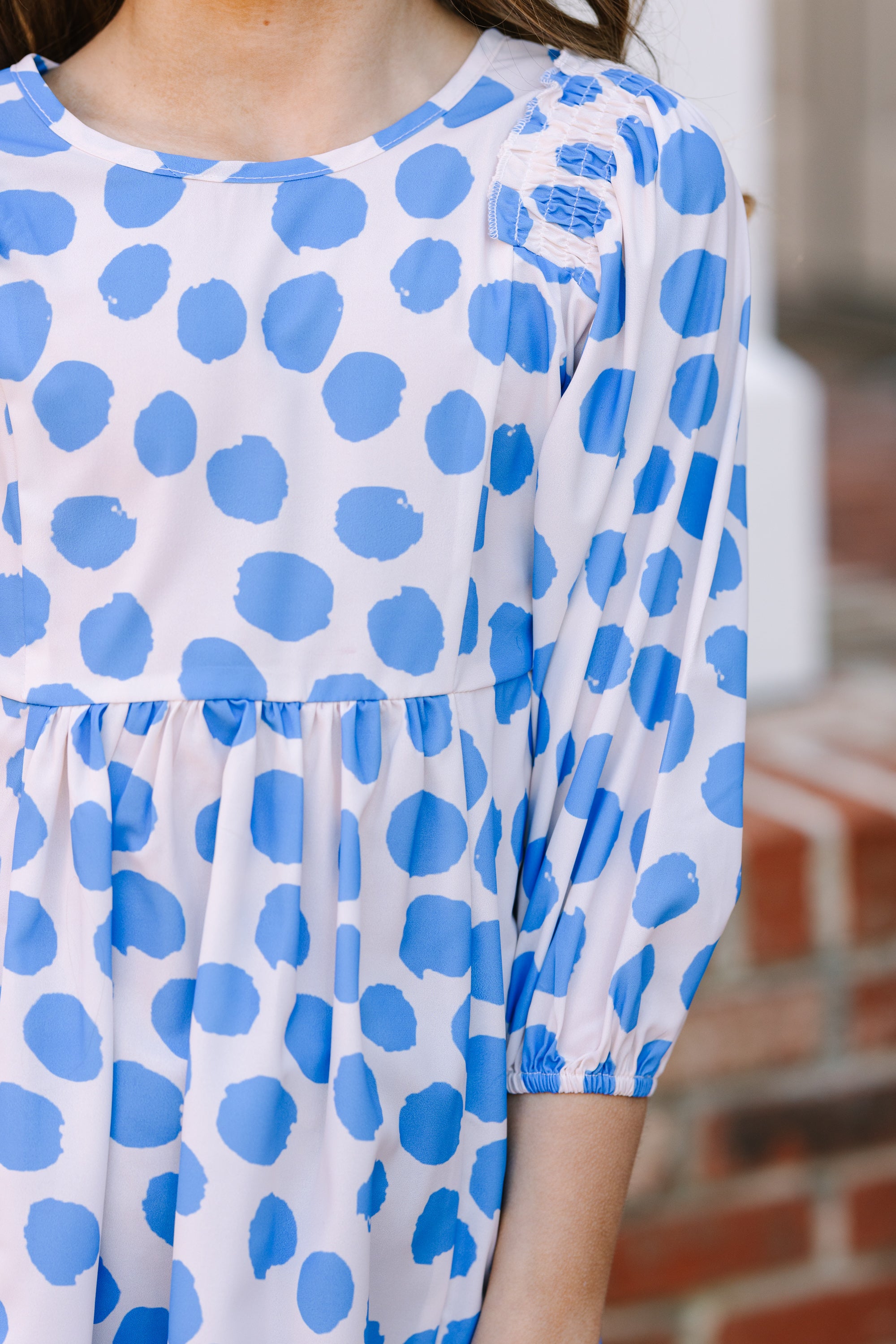 Ignite the Wild Side: Light Blue Polka Dot Tunic for Girls