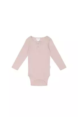 Jamie Kay baby bodysuit, long sleeve, size 0-3 months, color Rosie