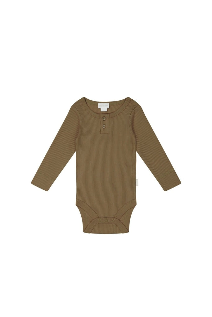 Jamie Kay Long Sleeve Bodysuit 0-3m Creme Caramel