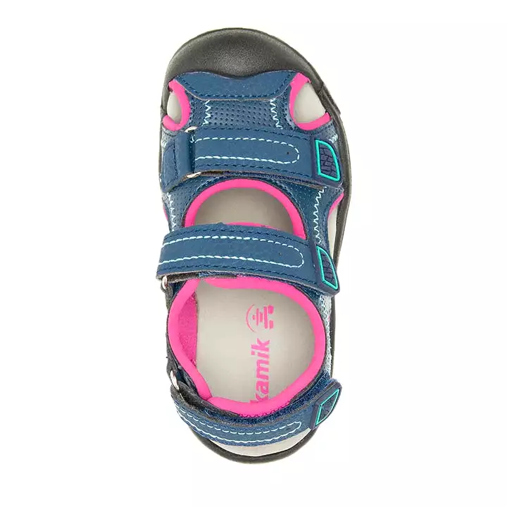 Kamik Navy Blue Toddler Sandal with Seaturtle Design