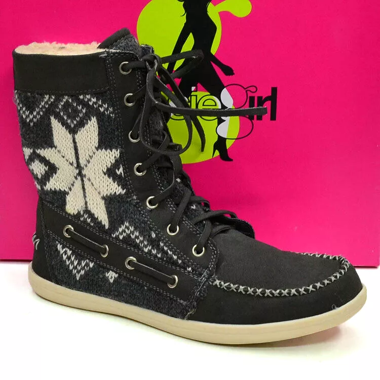 KENSIE GIRL Spencer Fleece Lined Moc Toe Lace-up Bootie.