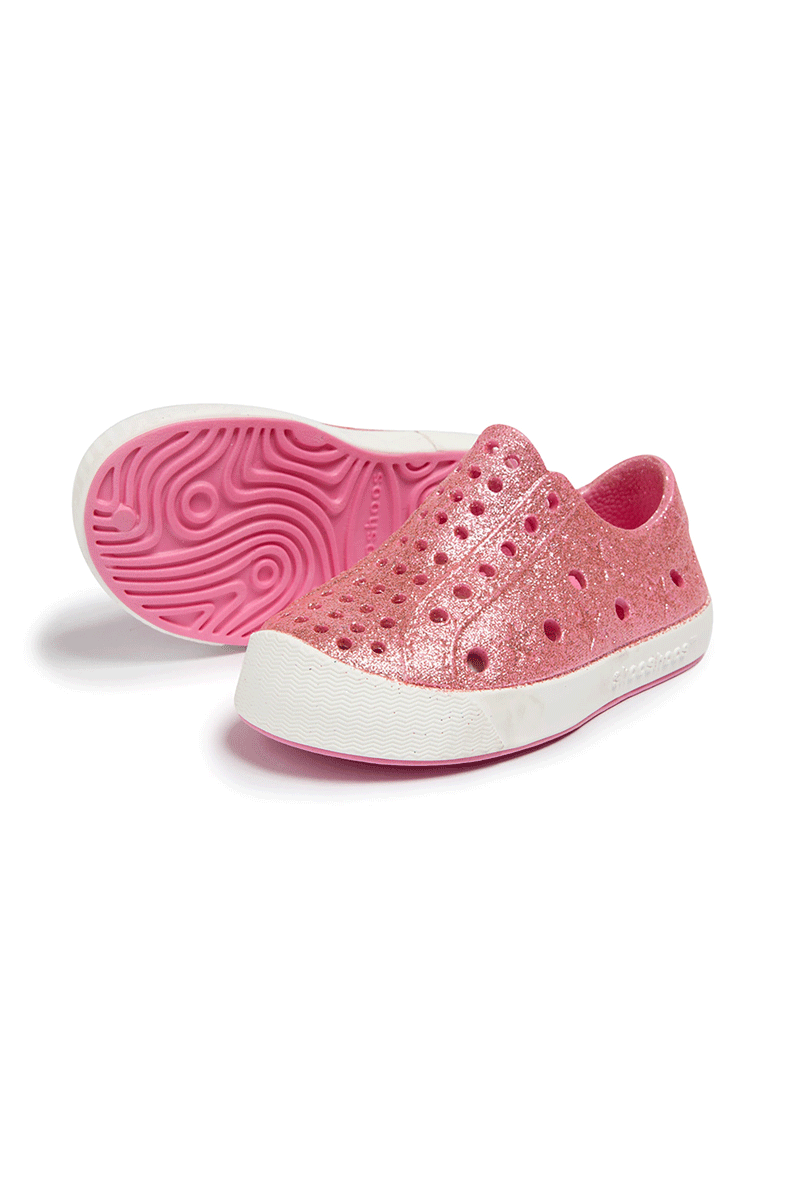 Kid Waterproof Sneaker - Pink Glitter - Child Water Resistant Shoe - Sparkling Pink - Waterproof Sneaker for Kids