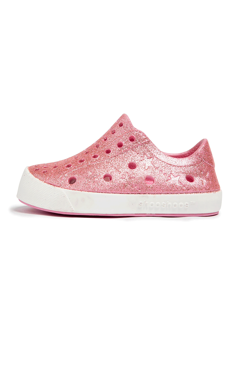 Kid Waterproof Sneaker - Pink Glitter - Child Water Resistant Shoe - Sparkling Pink - Waterproof Sneaker for Kids