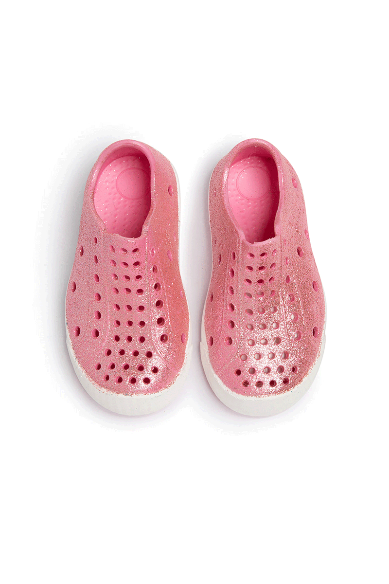 Kid Waterproof Sneaker - Pink Glitter - Child Water Resistant Shoe - Sparkling Pink - Waterproof Sneaker for Kids