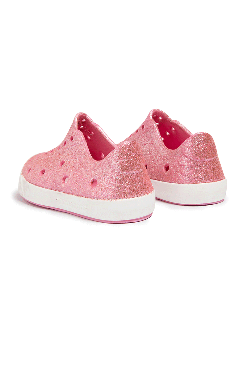 Kid Waterproof Sneaker - Pink Glitter - Child Water Resistant Shoe - Sparkling Pink - Waterproof Sneaker for Kids