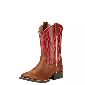 Kid's Ariat Live Wire Wood and Mega Red Boots Kids Ariat Boots