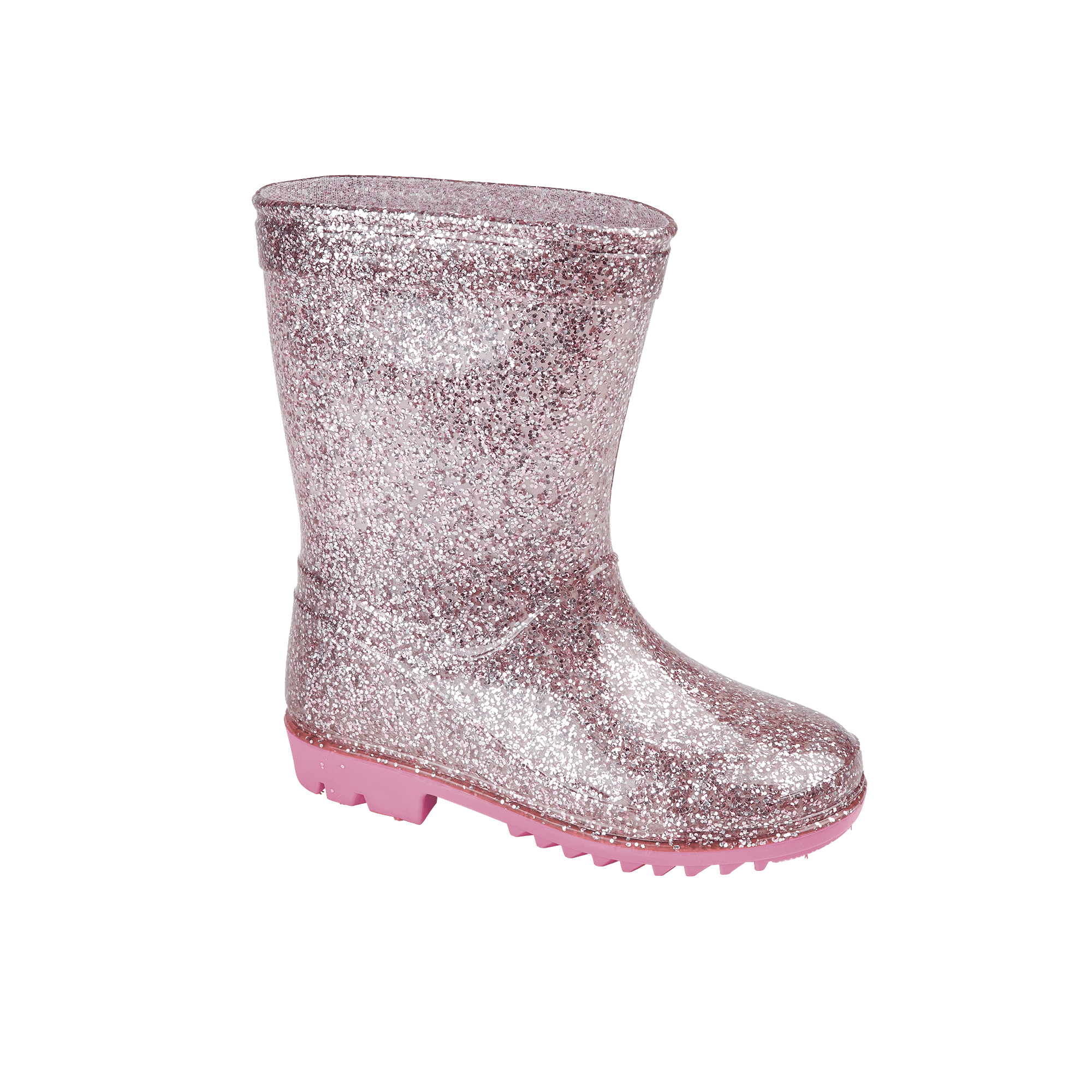 Kids Glitter Gem Pink Wellington Welly Boots, Girls Size 7-12